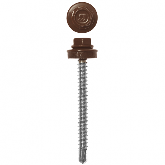Саморезы кровельн.4,8*38 шок.коричн. RAL8017