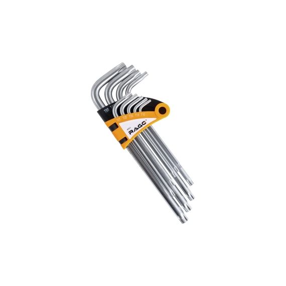 Набор ключей TORX T10-T50 9 шт Г-образные, CrV, для авто и велосипеда RAGE 303141
