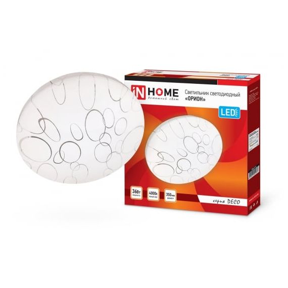 Светильник LED DECO ОРИОН 36Bт 230В 4000К 2340Лм 350х55мм IN HOME  5070