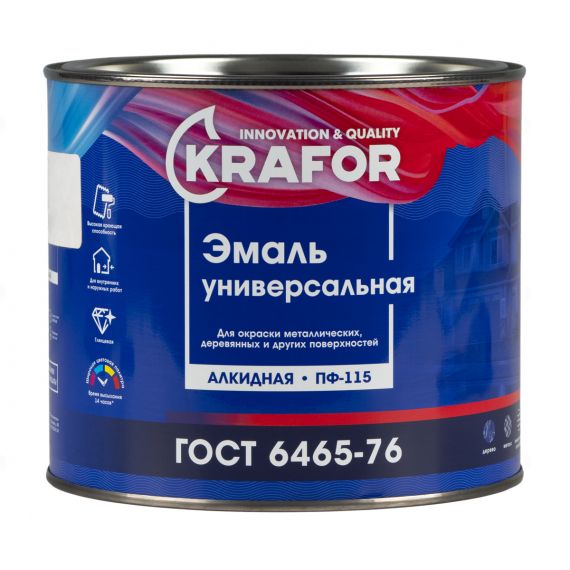 Эмаль ПФ-115 KRAFOR 1,8кг Зеленая   26011