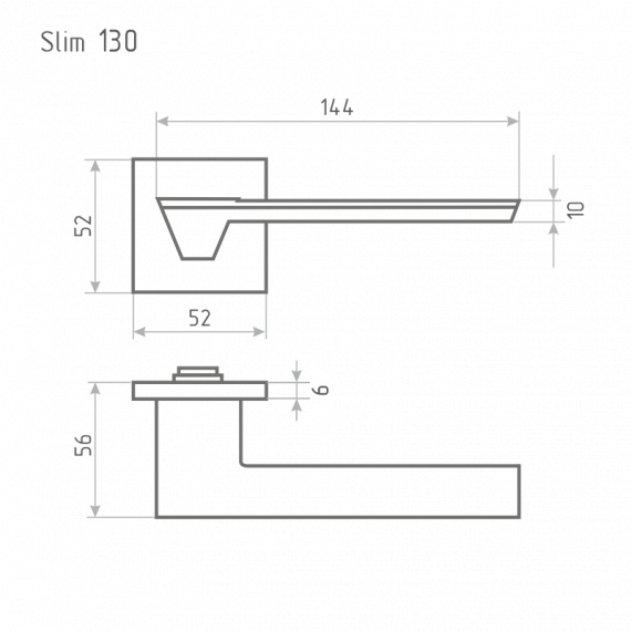Ручка дверная Slim 130K черный 18616, изображение 2