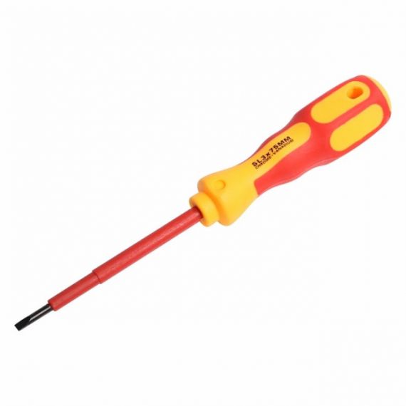 Отвертка диэлектрическая REXANT SL3*75мм  12-4711/ 435595
