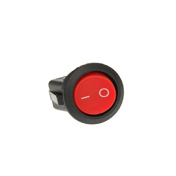 Выкл. клавишный ON-OFF 6A (2c)  красн. круглый Rexant 36-2560