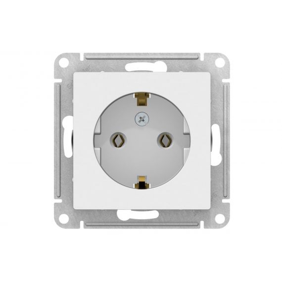Механизм розетки 1-м с заземл. 16А белая ATLAS DESIGN  ATN000143/ 1240146