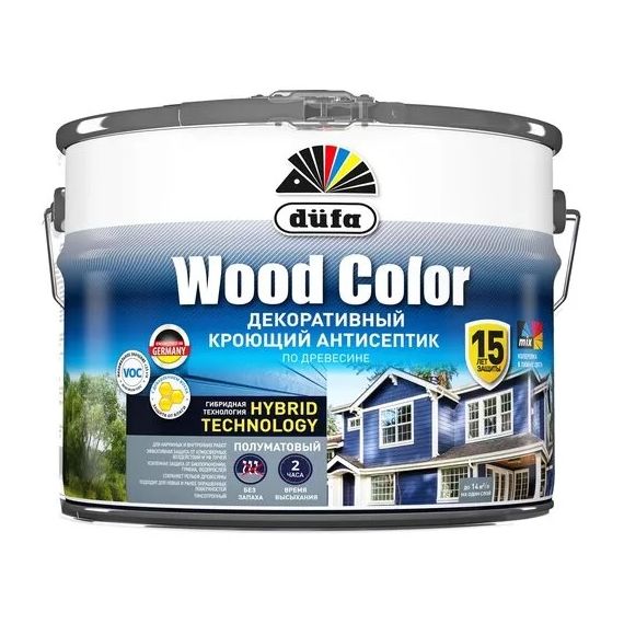 Кроющий антисептик Dufa Wood color белый 9л