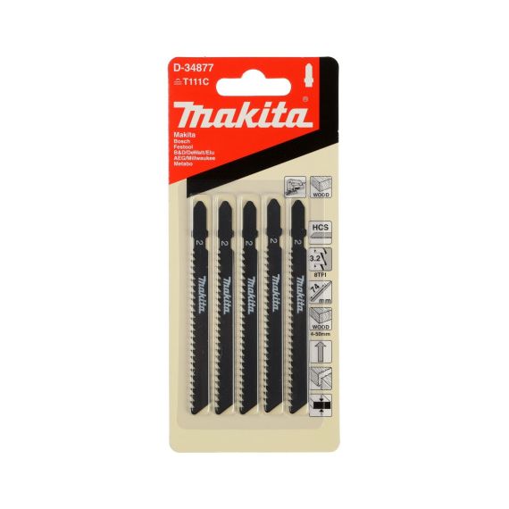 Пилки Makita для электролобзика для металла 5шт  D-34877