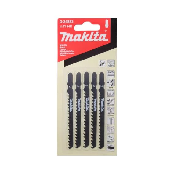 Пилки Makita для электролобзика для металла 5шт  D-34883
