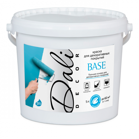 Краска для декоративных покрытий акриловая Dali-Decor Base база А 5 л 55836