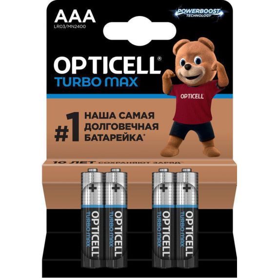 Элемент питания Opticell Turbo max LR03 алкалиновый AAA  4шт 2024302 /6053004